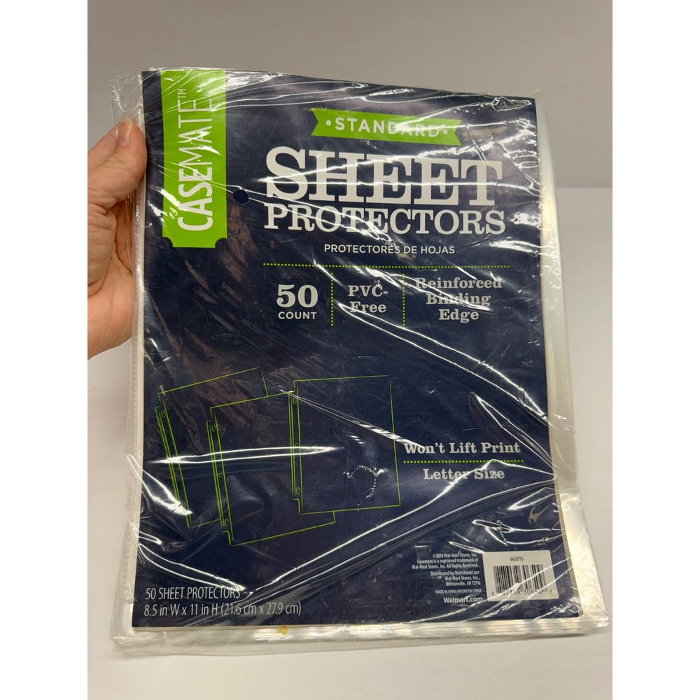 Casemate Standard Sheet Protectors 50 Count PVC-Free Reinforced Letter Size